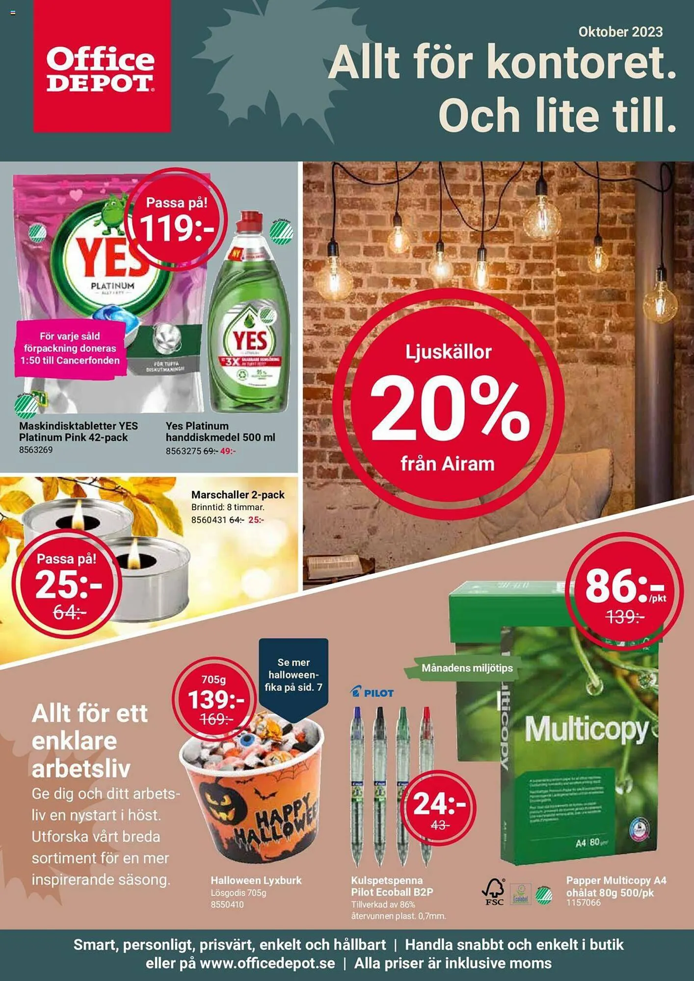 Office Depot reklamblad från 1 oktober till 31 oktober 2023 - Reklamblad sidor 1
