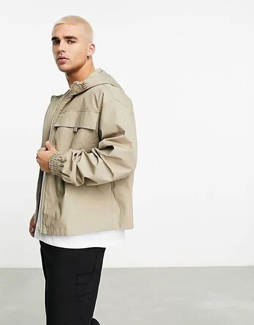 ASOS DESIGN – Beige vindjacka