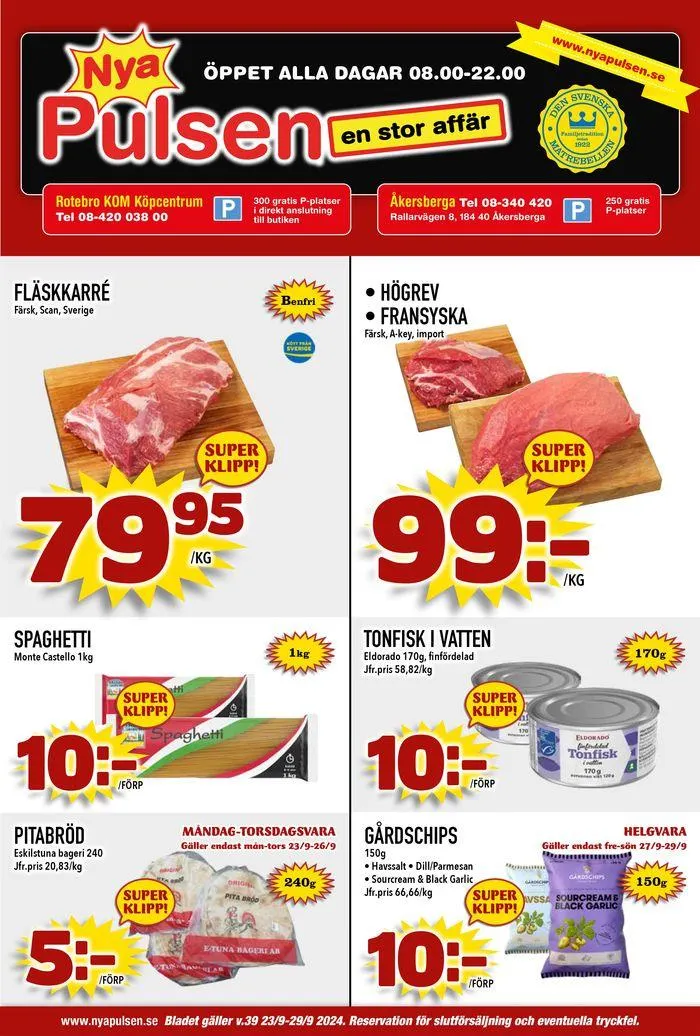 Nya erbjudanden att upptäcka från 23 september till 7 oktober 2024 - Reklamblad sidor 1