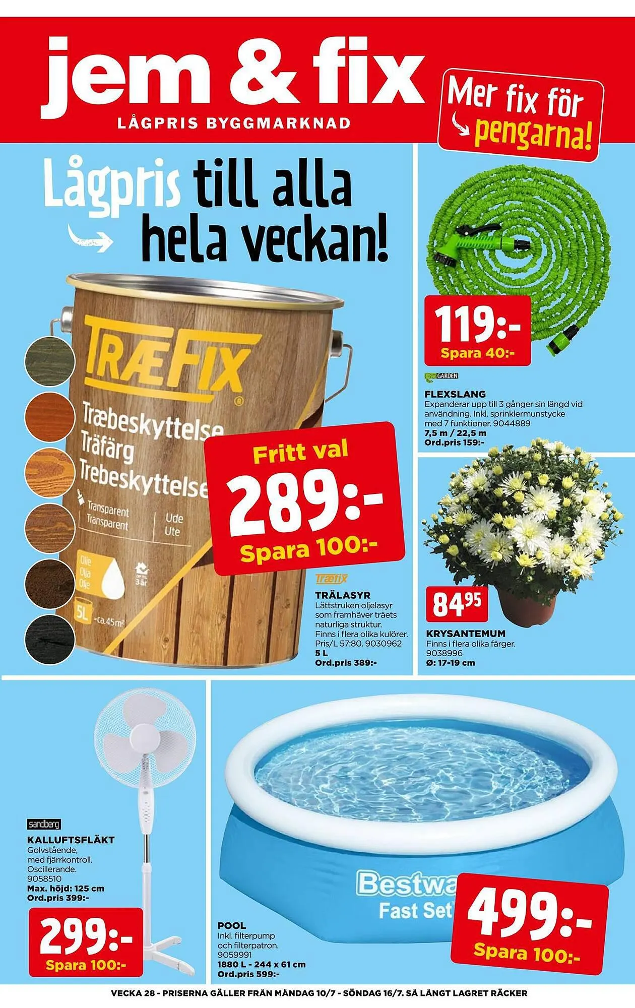 Jem&Fix reklamblad från 9 juli till 16 juli 2023 - Reklamblad sidor 1