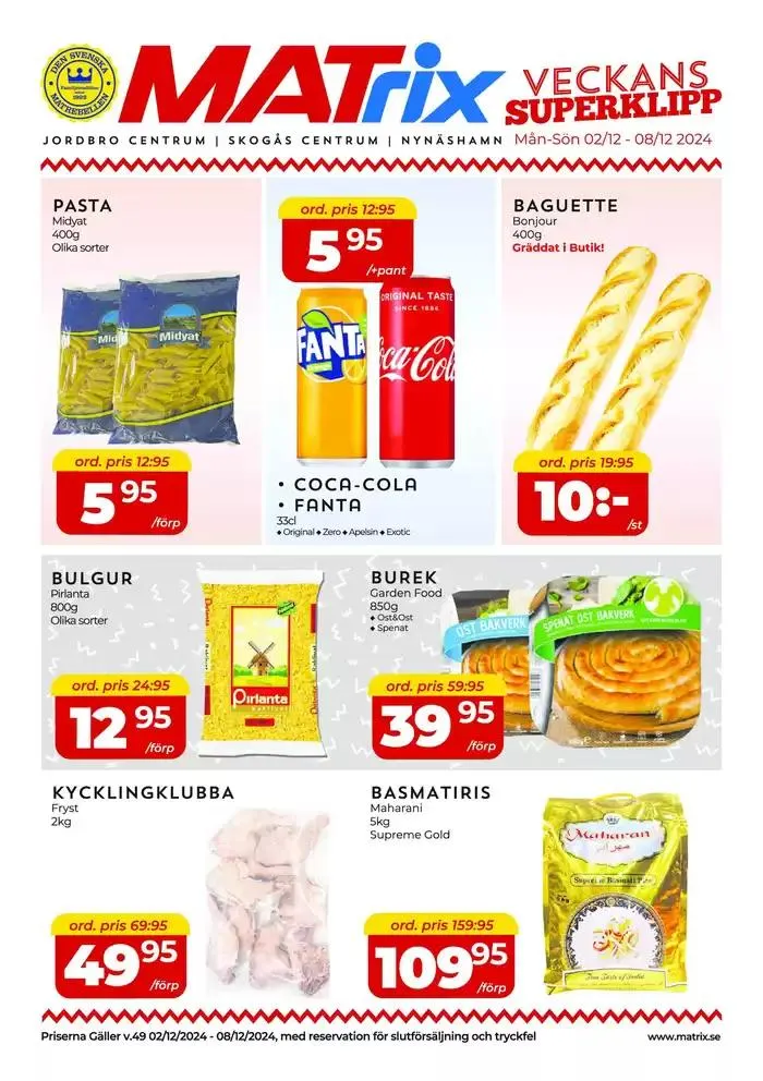 Matrix Veckans Annons från 3 december till 17 december 2024 - Reklamblad sidor 1