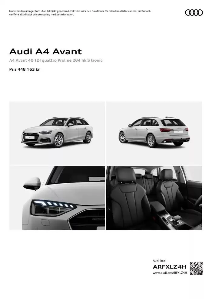 Audi A4 Avant från 24 oktober till 24 oktober 2025 - Reklamblad sidor 1
