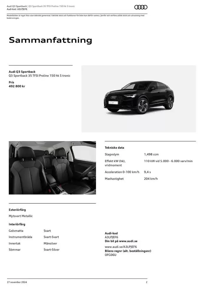 Audi Q3 Sportback från 27 november till 27 november 2025 - Reklamblad sidor 2