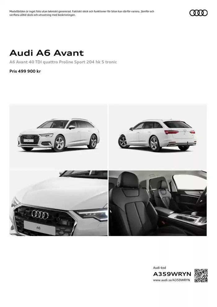 Audi A6 Avant från 3 oktober till 3 oktober 2025 - Reklamblad sidor 1