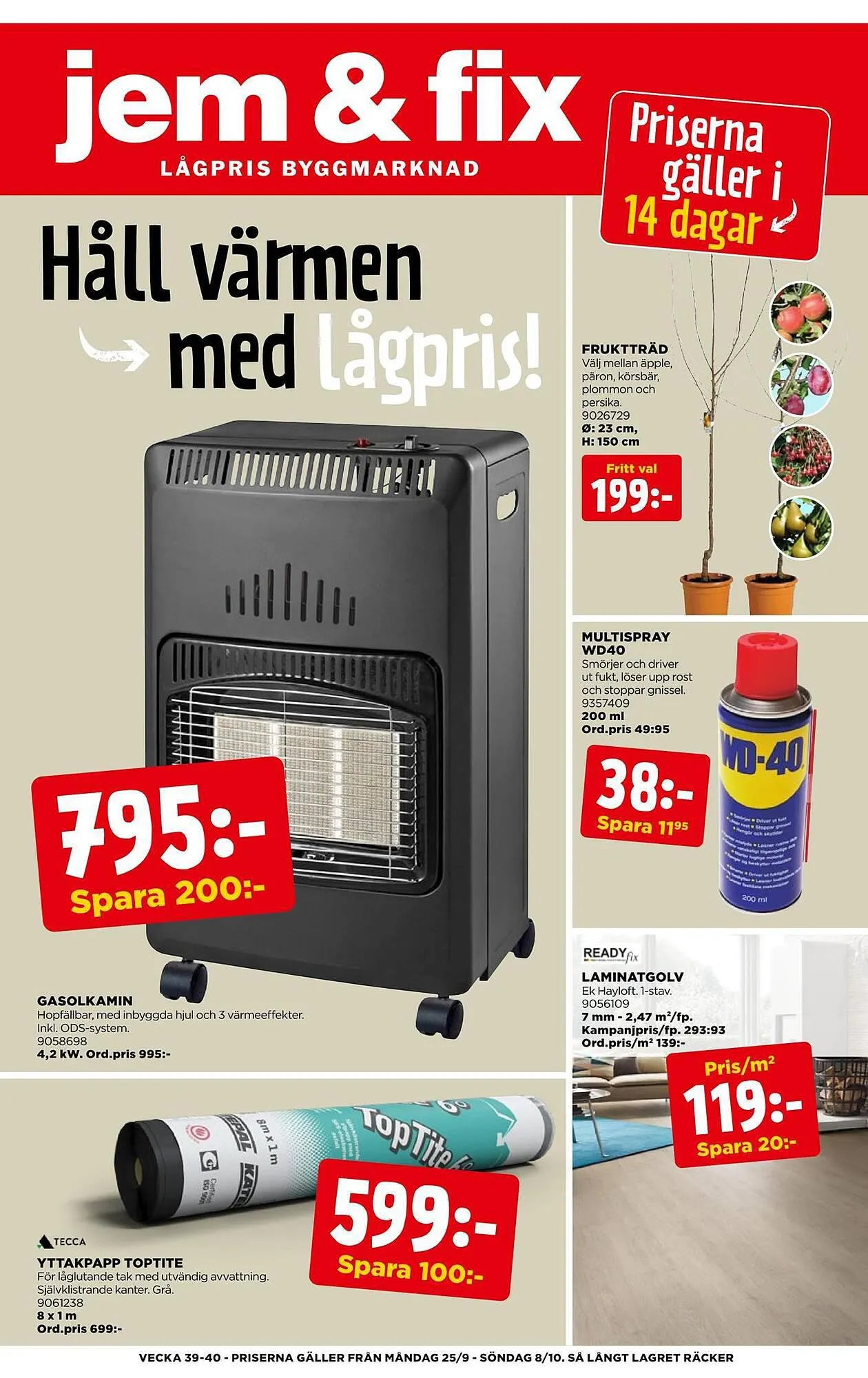 Jem&Fix reklamblad från 24 september till 8 oktober 2023 - Reklamblad sidor 1