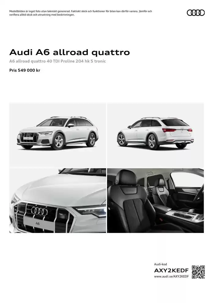 Audi A6 allroad quattro från 1 november till 1 november 2025 - Reklamblad sidor 1
