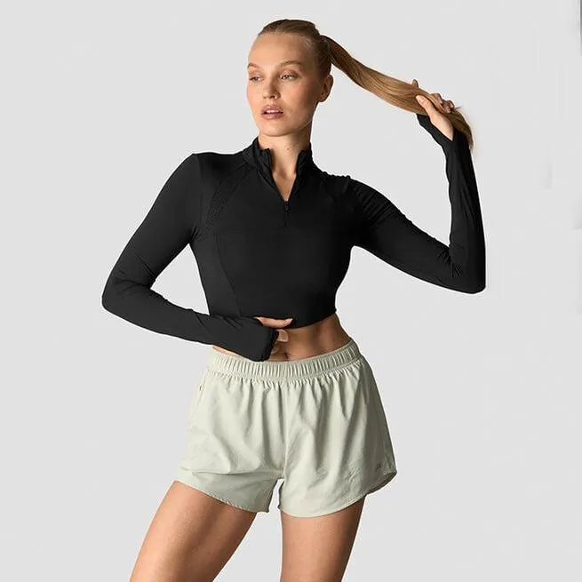 Mirage Cropped Long Sleeve Wmn, Black