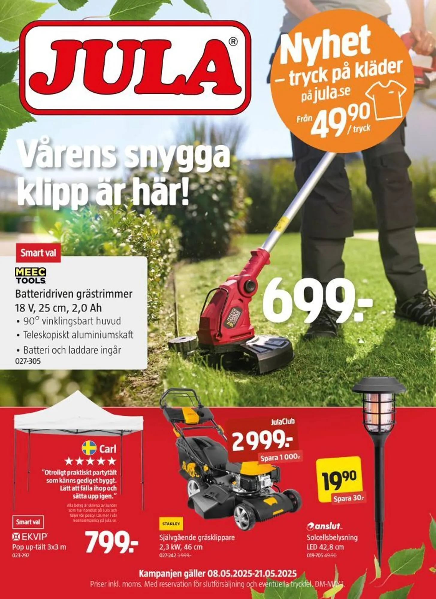 Jula reklamblad från 8 maj till 21 maj 2025 - Reklamblad sidor 1