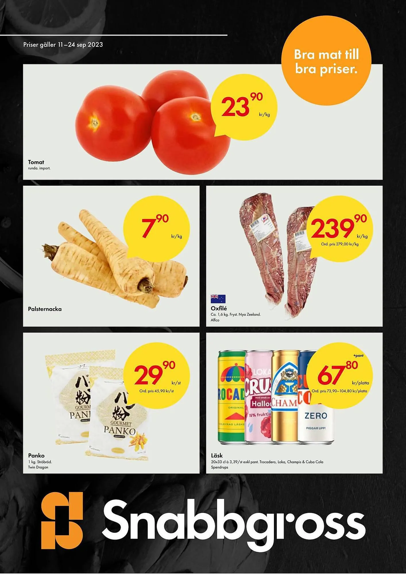 Snabbgross reklamblad från 11 september till 24 september 2023 - Reklamblad sidor 1