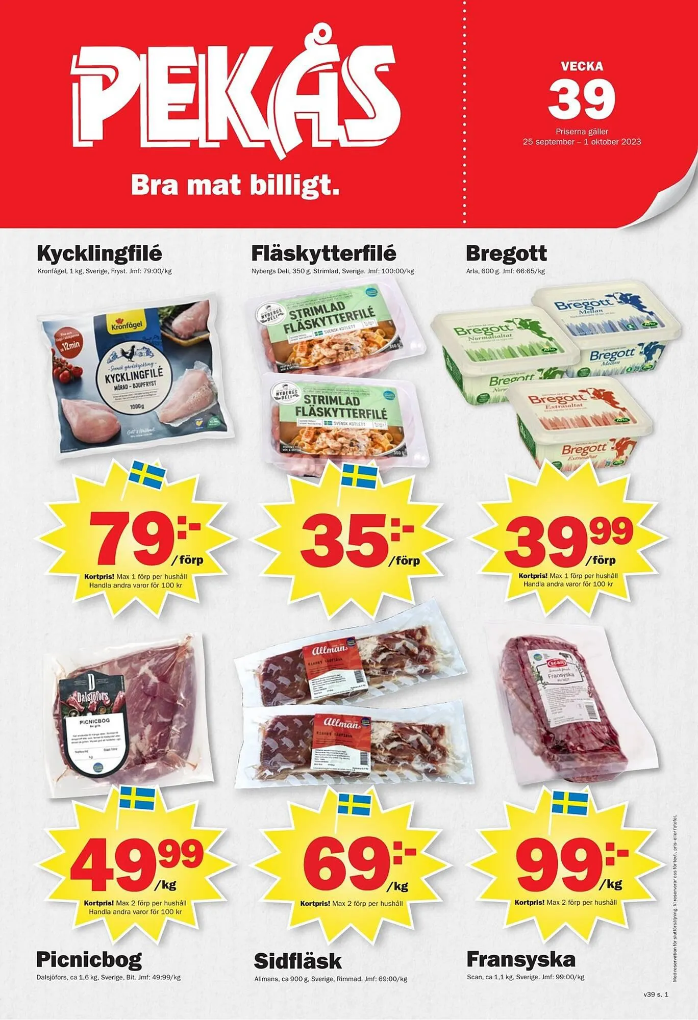 Pekås reklamblad från 25 september till 1 oktober 2023 - Reklamblad sidor 1