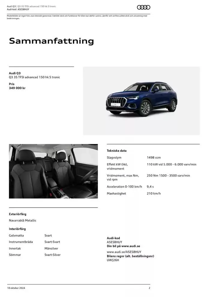 Audi Q3 från 18 oktober till 18 oktober 2025 - Reklamblad sidor 2