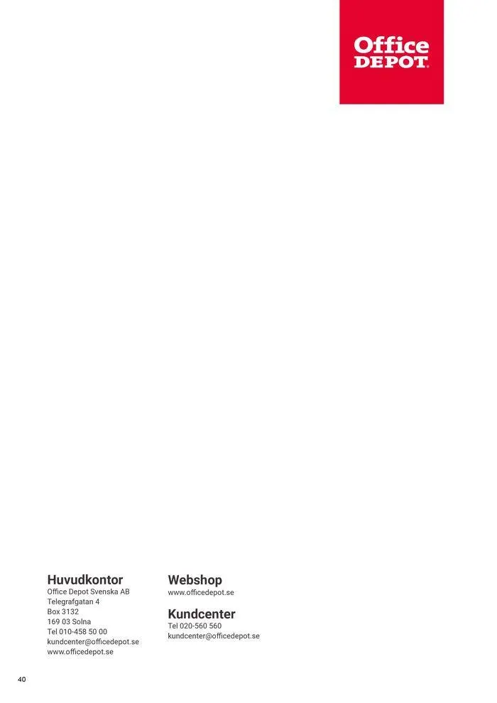 Office Depot Kontoret 2024  från 8 februari till 31 december 2024 - Reklamblad sidor 40
