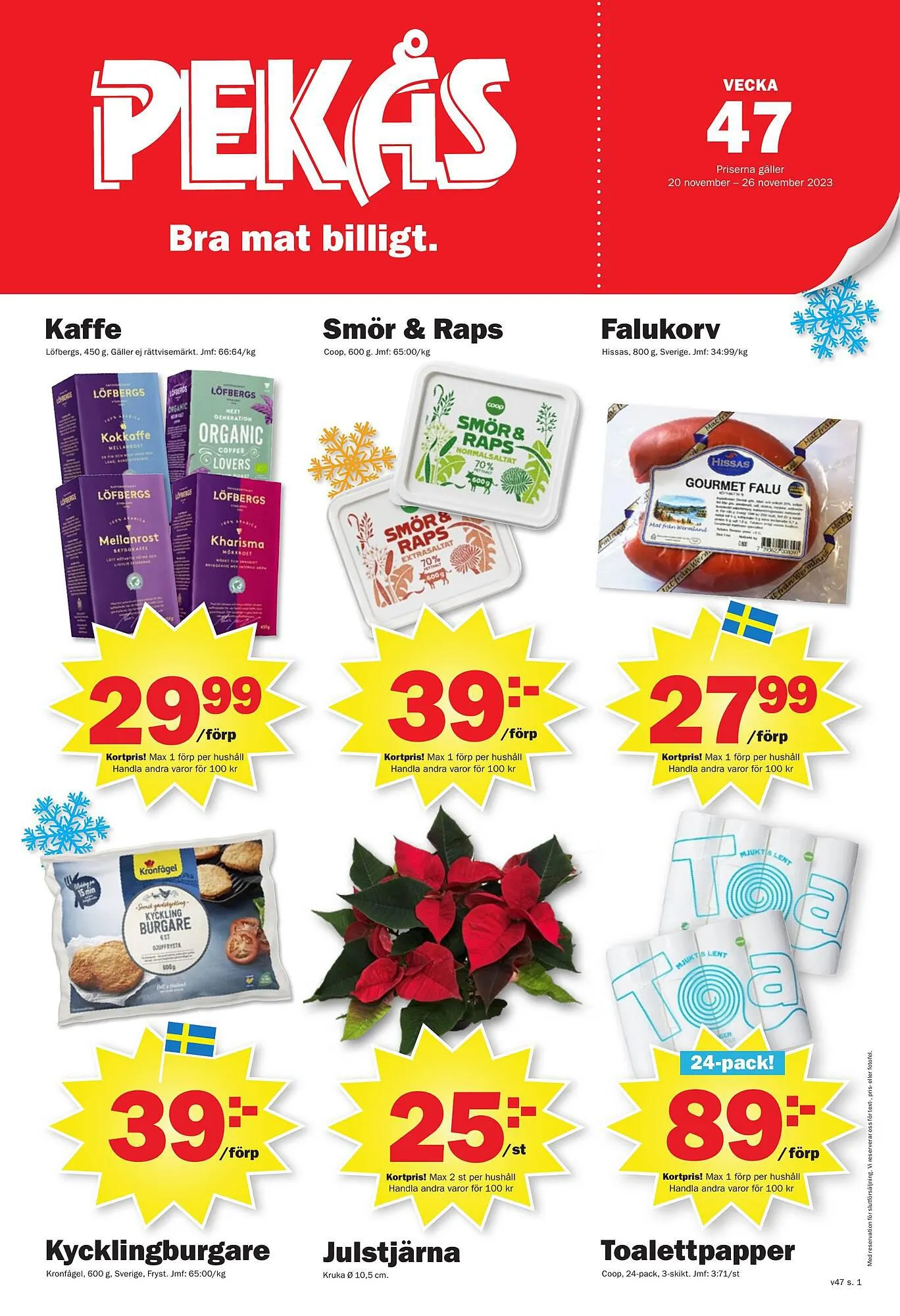 Pekås reklamblad från 20 november till 26 november 2023 - Reklamblad sidor 1