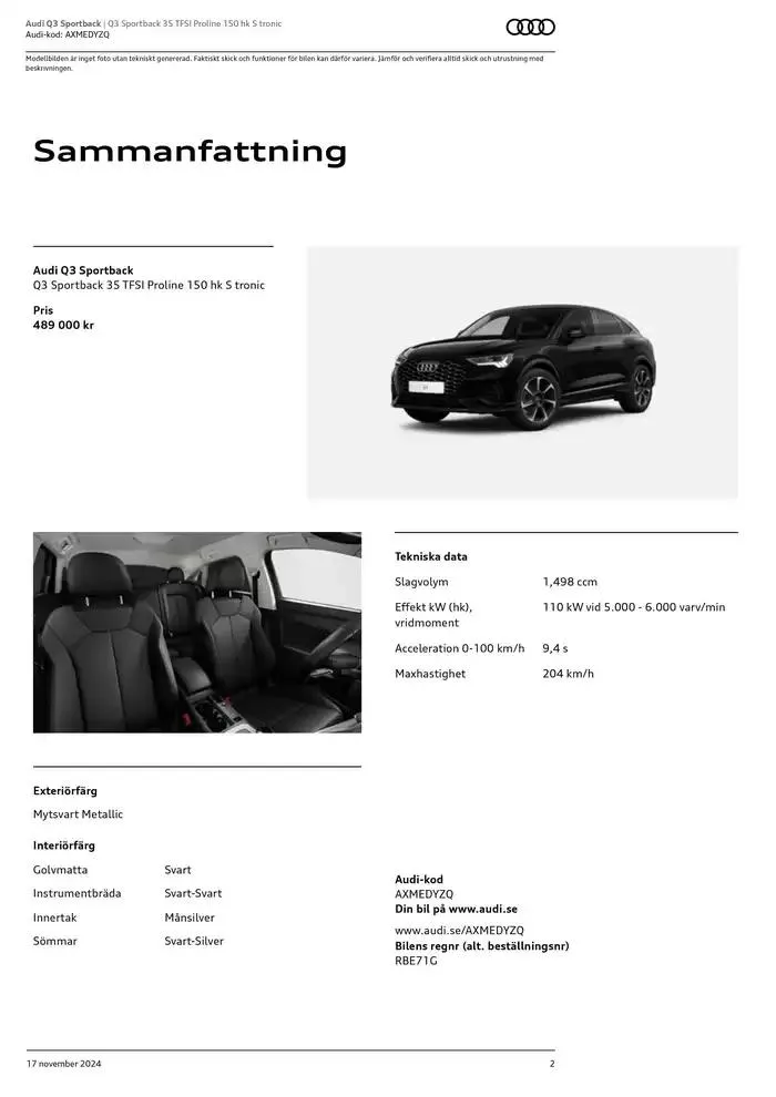 Audi Q3 Sportback från 17 november till 17 november 2025 - Reklamblad sidor 2