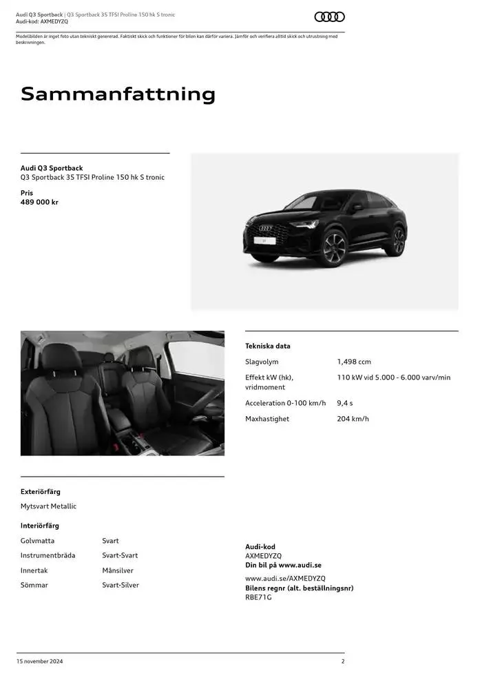 Audi Q3 Sportback från 15 november till 15 november 2025 - Reklamblad sidor 2