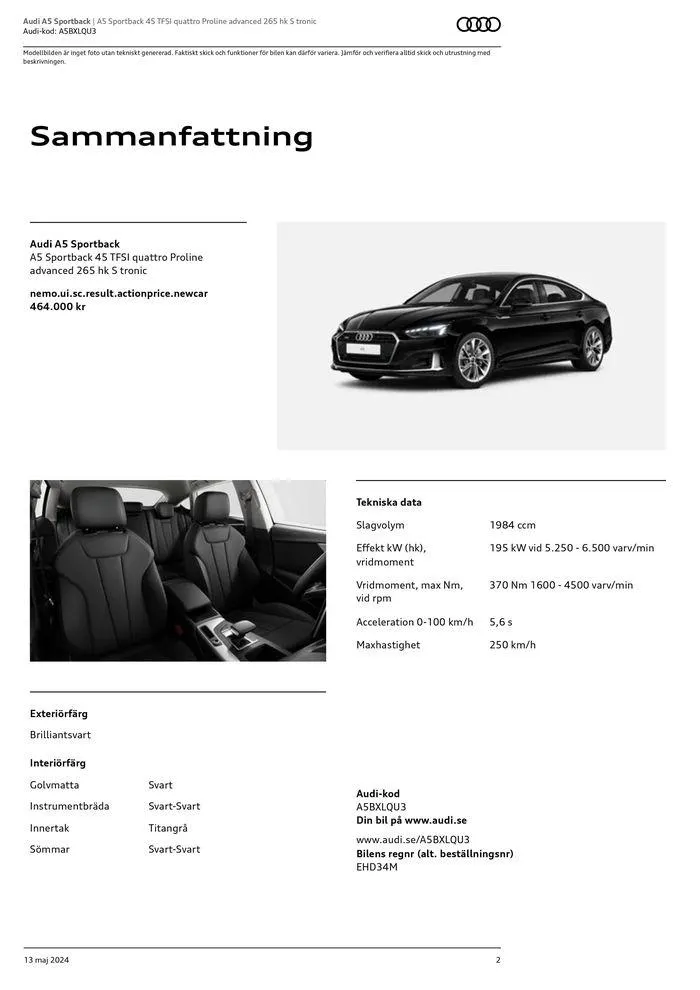 Audi A5 Sportback från 13 maj till 13 maj 2025 - Reklamblad sidor 2
