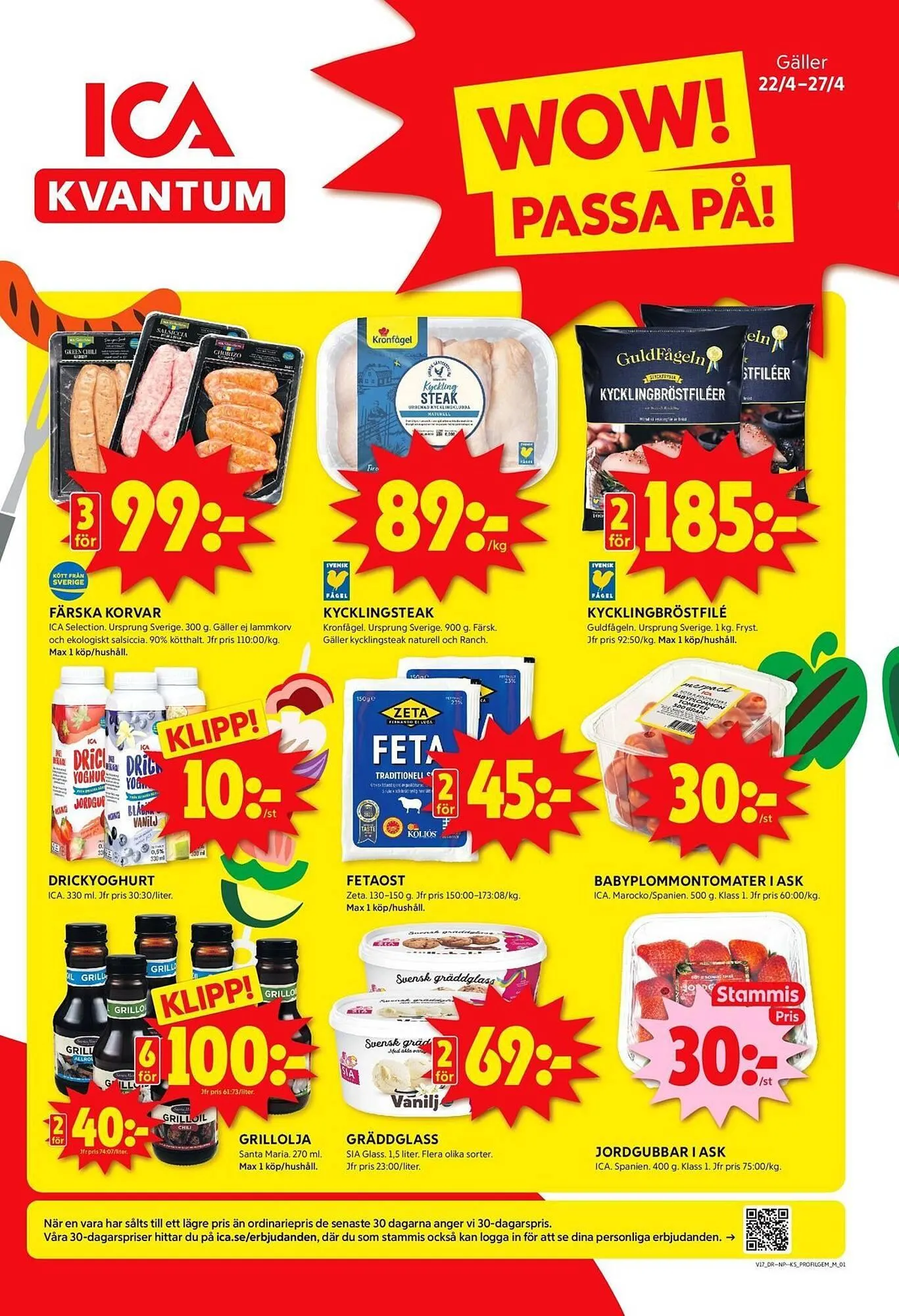 ICA Kvantum reklamblad från 22 april till 27 april 2025 - Reklamblad sidor 1