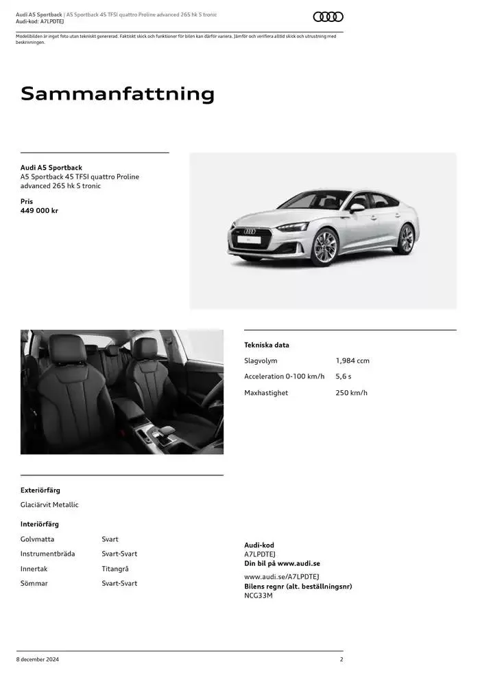 Audi A5 Sportback från 8 december till 8 december 2025 - Reklamblad sidor 2