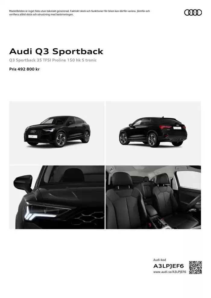 Audi Q3 Sportback från 12 december till 12 december 2025 - Reklamblad sidor 1