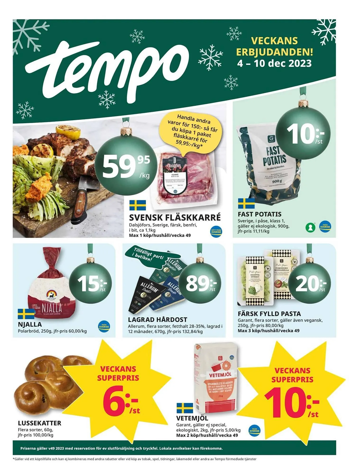 Tempo reklamblad från 3 december till 10 december 2023 - Reklamblad sidor 1