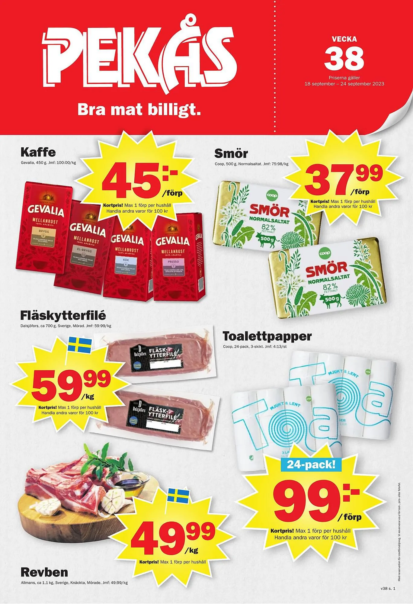 Pekås reklamblad från 18 september till 24 september 2023 - Reklamblad sidor 1