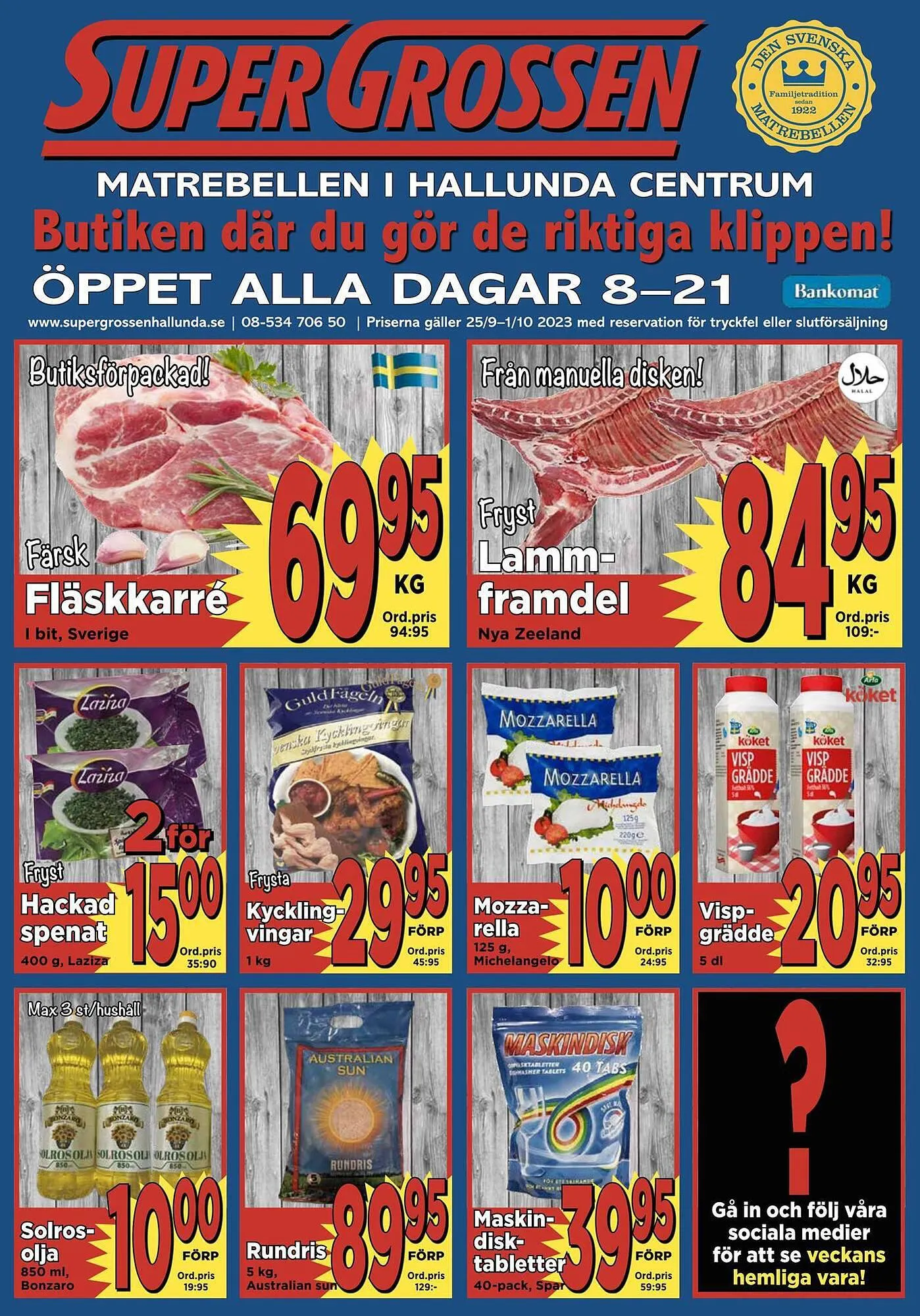 Supergrossen reklamblad från 24 september till 1 oktober 2023 - Reklamblad sidor 1