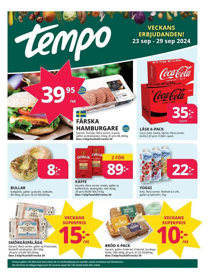 Veckans erbjudanden Tempo från 24 september till 8 oktober 2024 - Reklamblad sidor 1