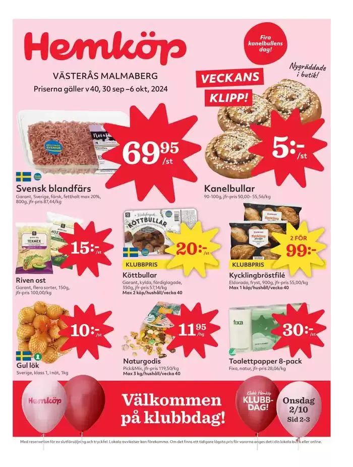 Specialerbjudanden för dig från 30 september till 6 oktober 2024 - Reklamblad sidor 1