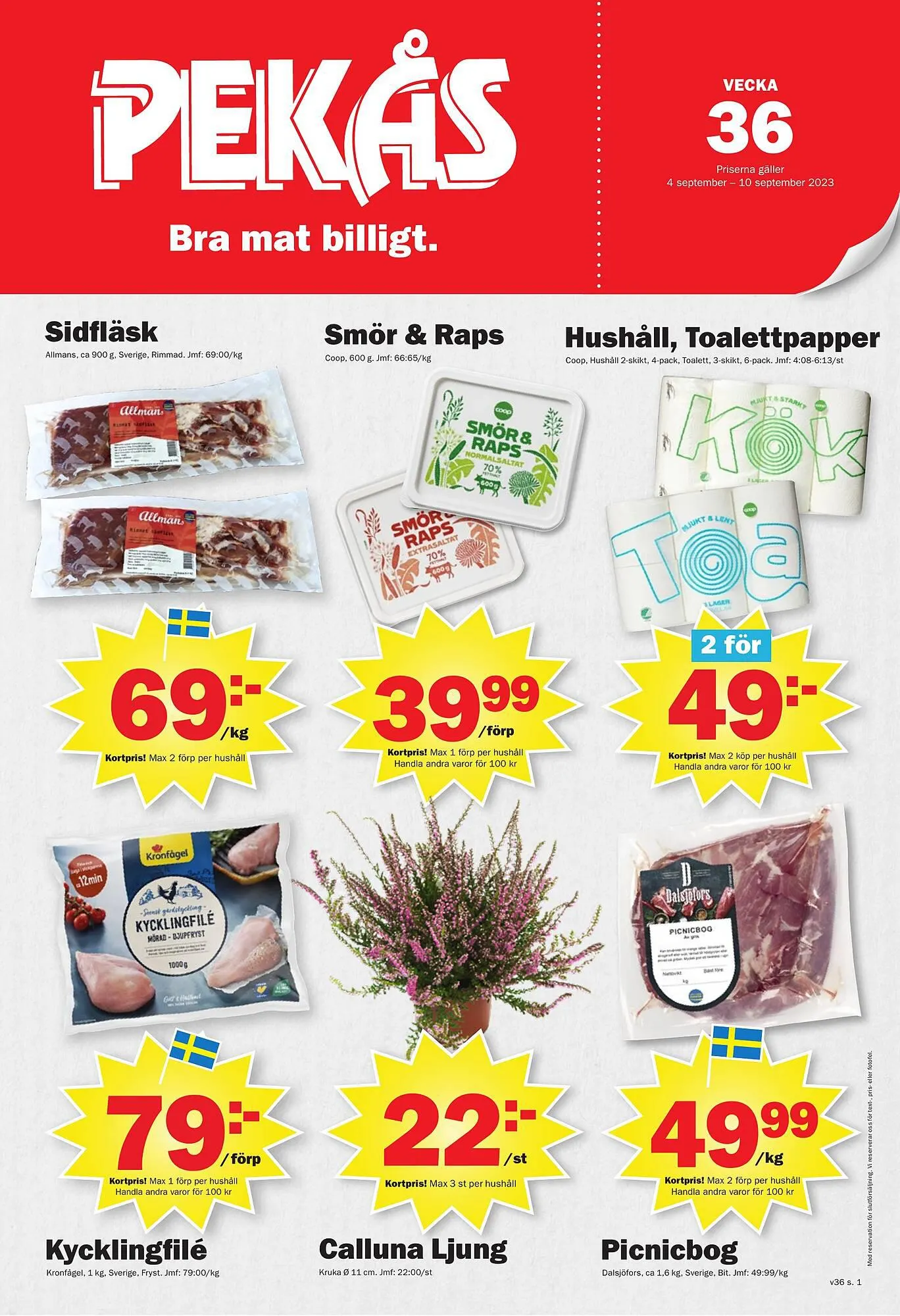 Pekås reklamblad från 4 september till 10 september 2023 - Reklamblad sidor 1