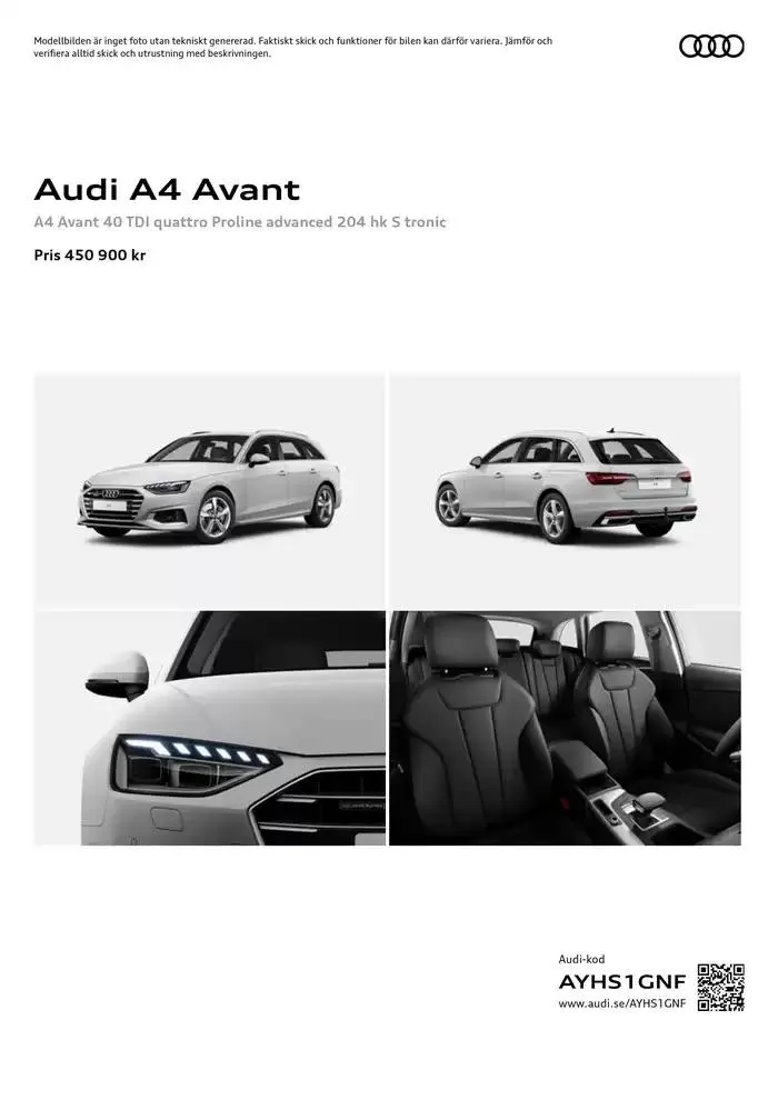 Audi A4 Avant från 25 september till 25 september 2025 - Reklamblad sidor 1