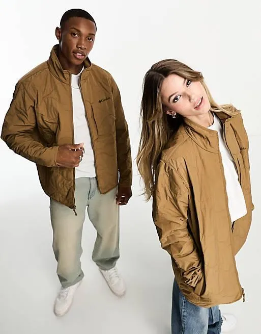 Columbia – Birchwood – Unisex – Brun jacka med runt quiltat mönster