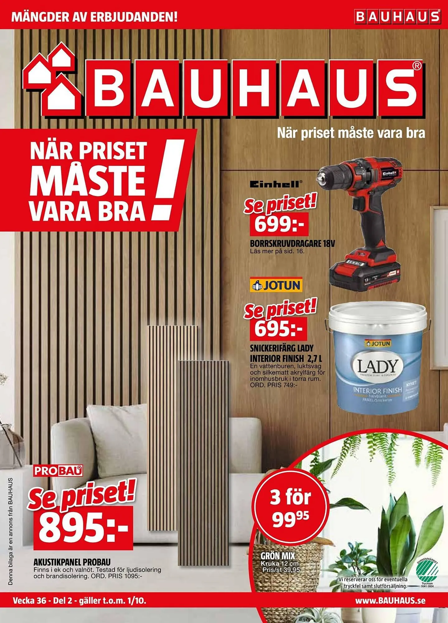 Bauhaus reklamblad från 11 september till 1 oktober 2023 - Reklamblad sidor 1