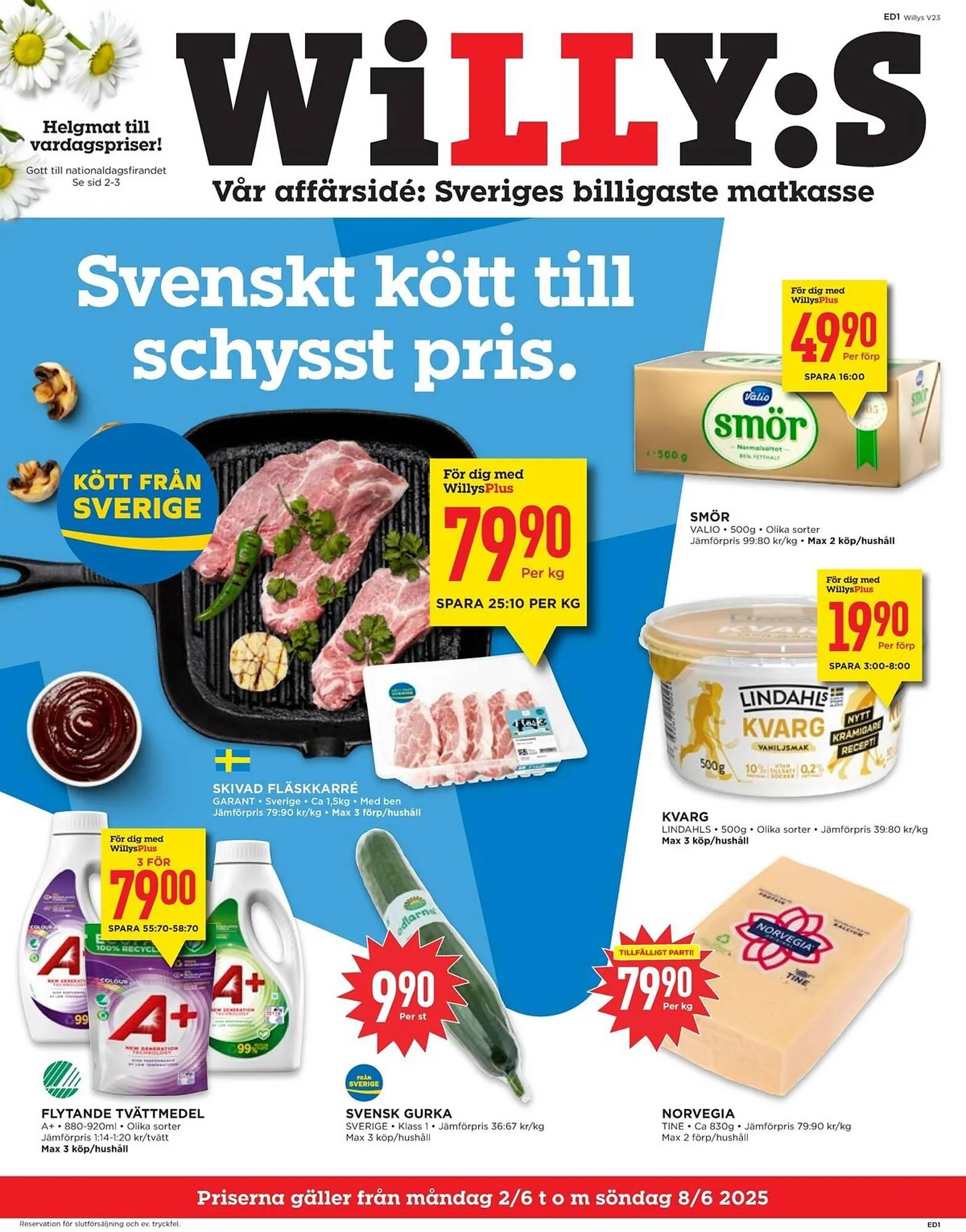 Willys reklamblad från 2 juni till 8 juni 2025 - Reklamblad sidor 1