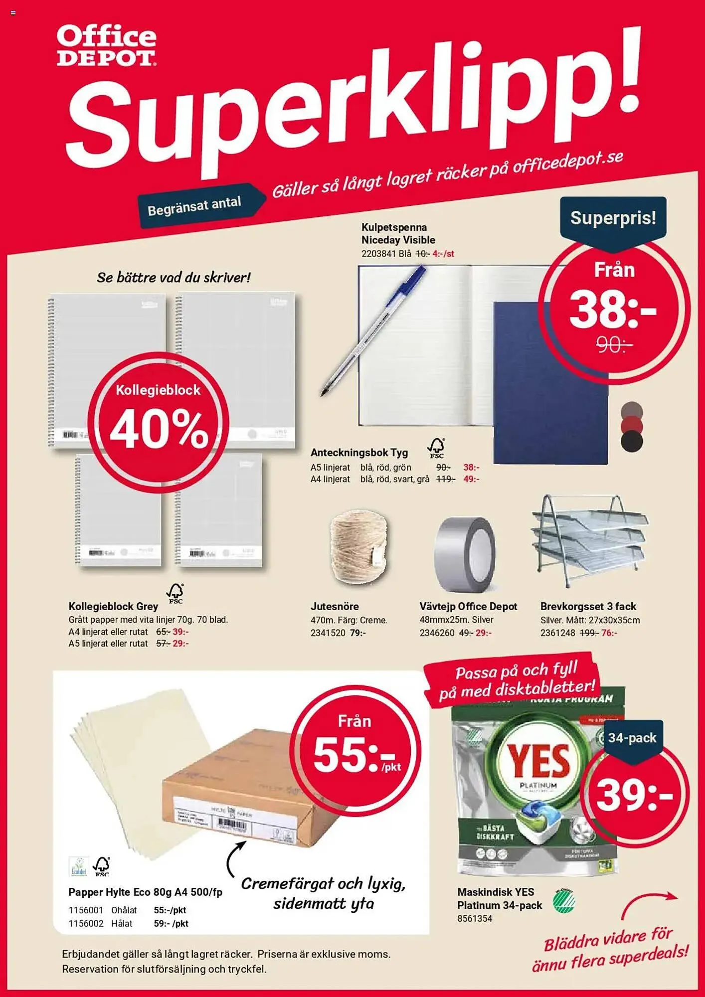 Office Depot reklamblad från 10 mars till 31 mars 2025 - Reklamblad sidor 1