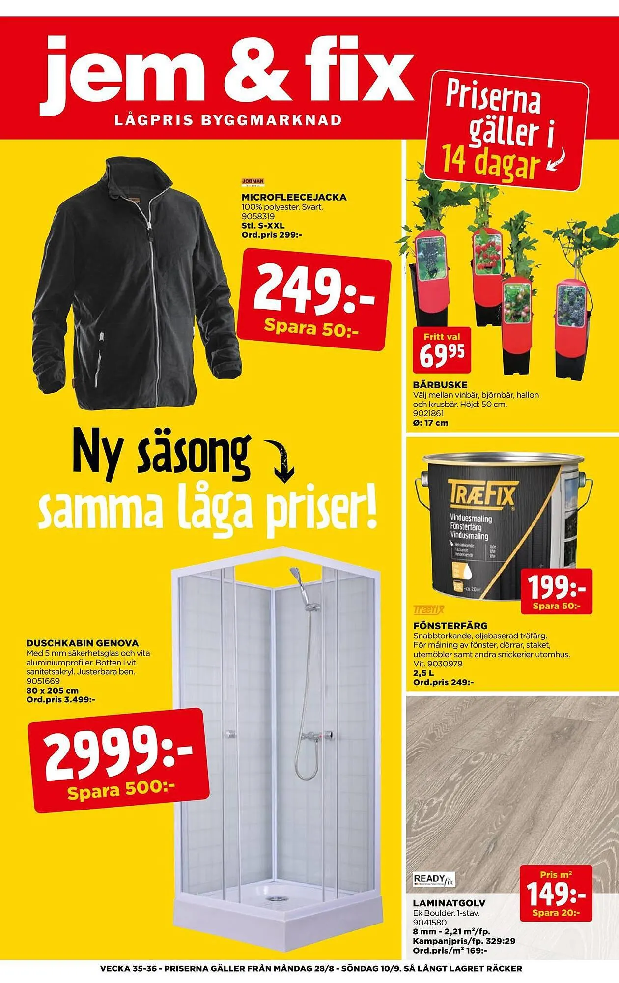 Jem&Fix reklamblad från 27 augusti till 10 september 2023 - Reklamblad sidor 1