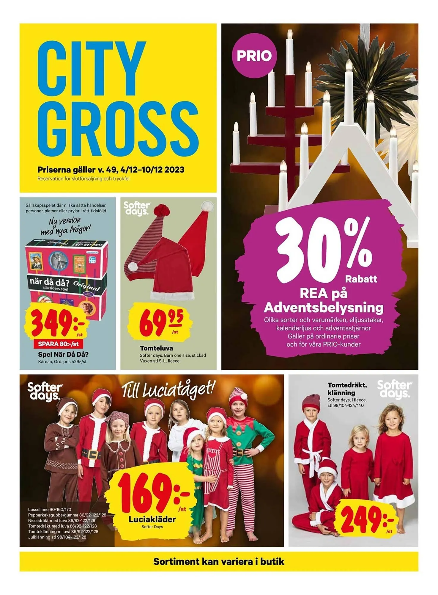 City Gross reklamblad från 4 december till 10 december 2023 - Reklamblad sidor 1
