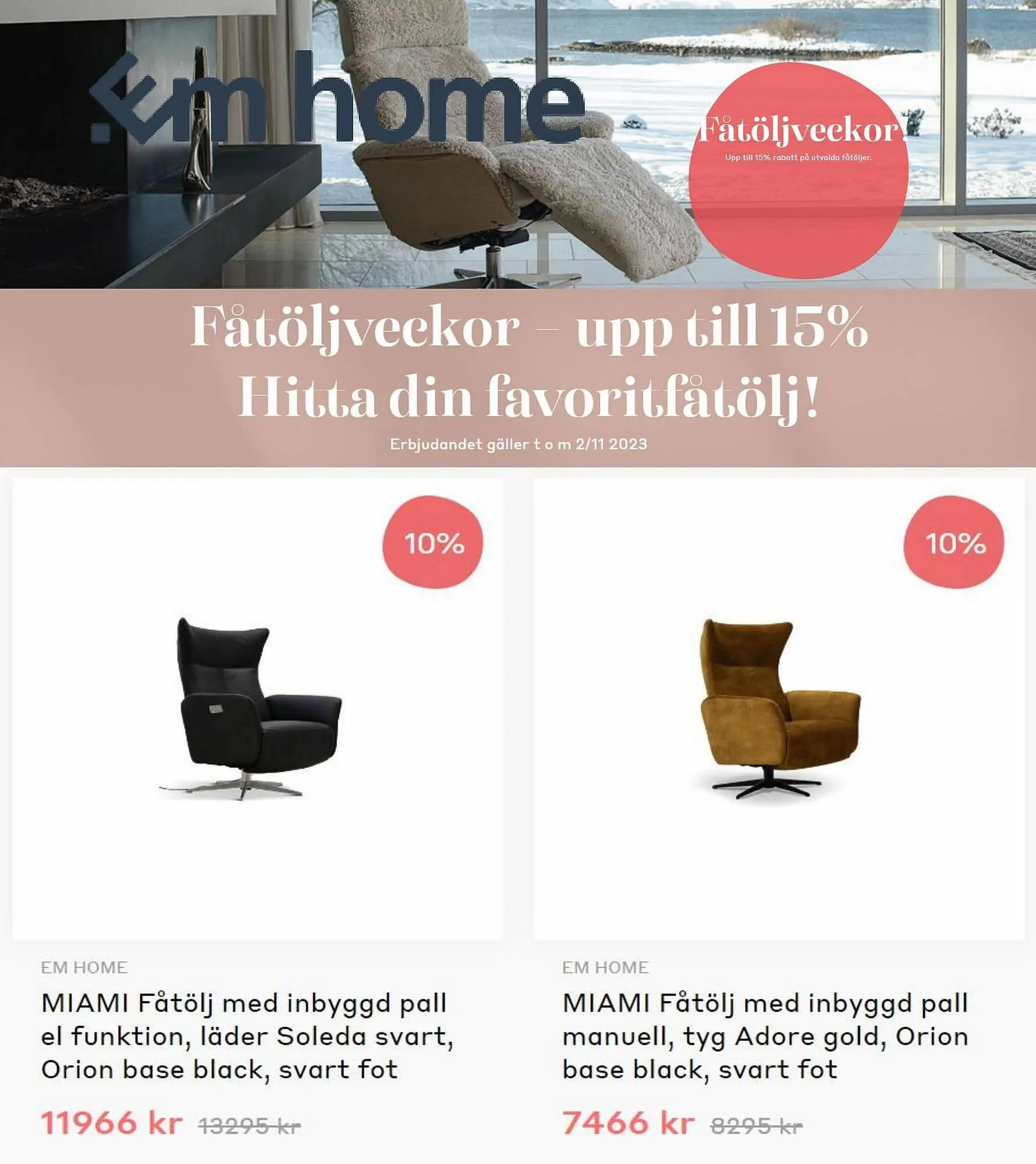EM Home reklamblad från 3 oktober till 2 november 2023 - Reklamblad sidor 1