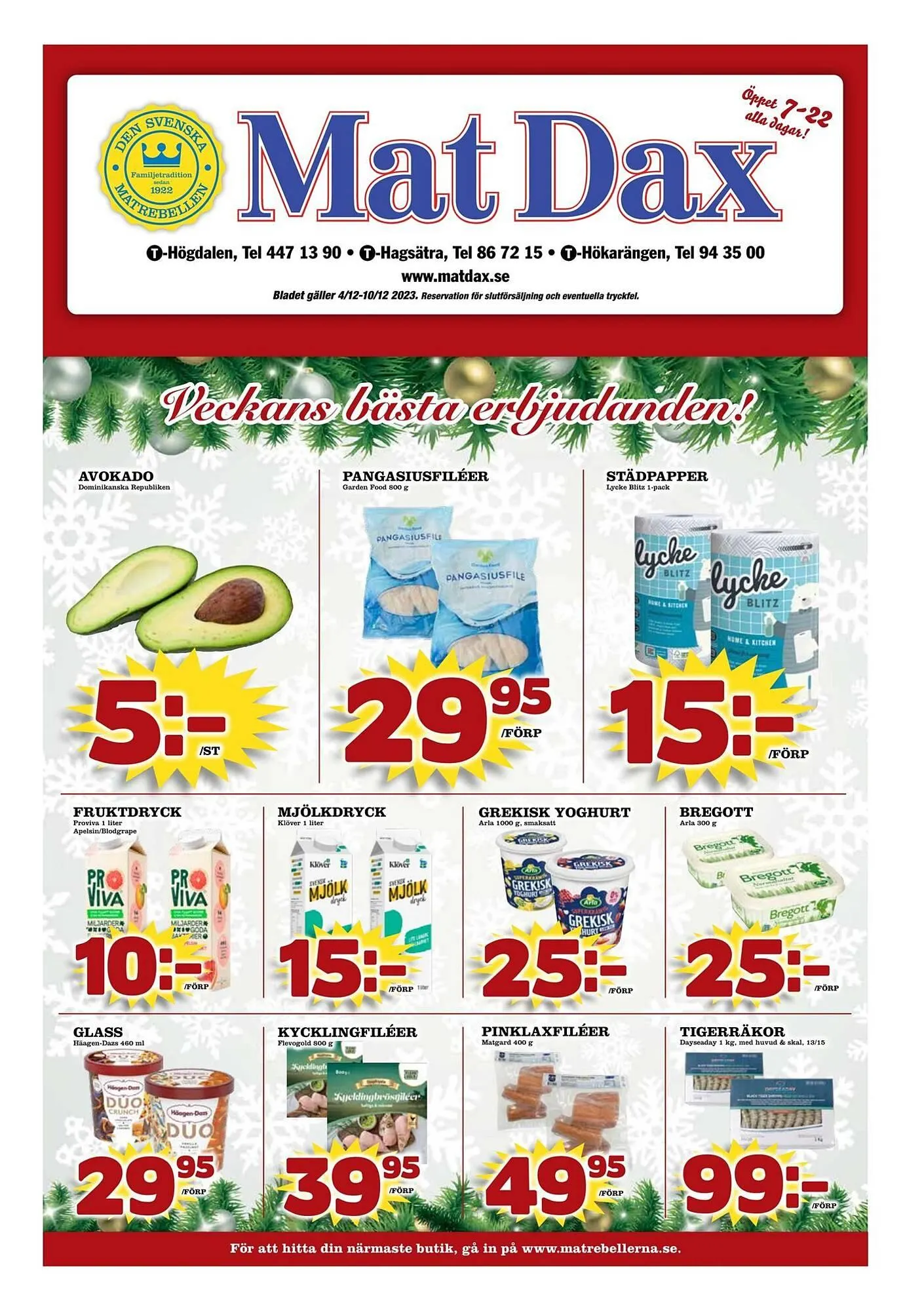 Matdax reklamblad från 3 december till 10 december 2023 - Reklamblad sidor 1