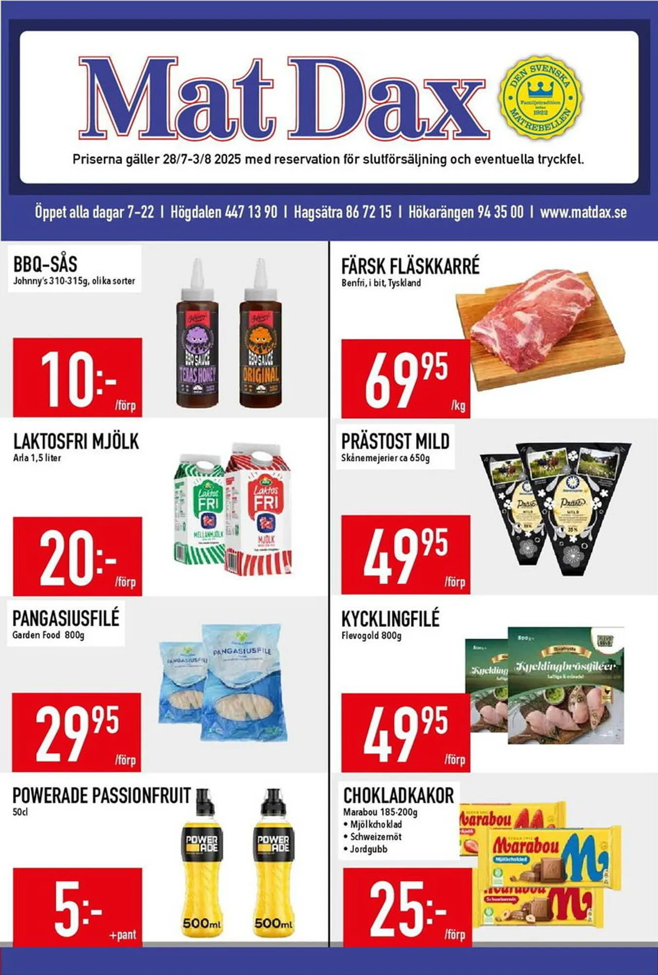 Matdax reklamblad från 28 juli till 3 augusti 2025 - Reklamblad sidor 1