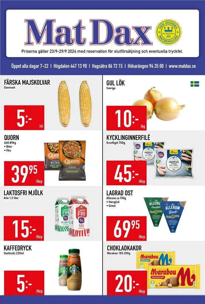 Veckans erbjudanden från 23 september till 7 oktober 2024 - Reklamblad sidor 1