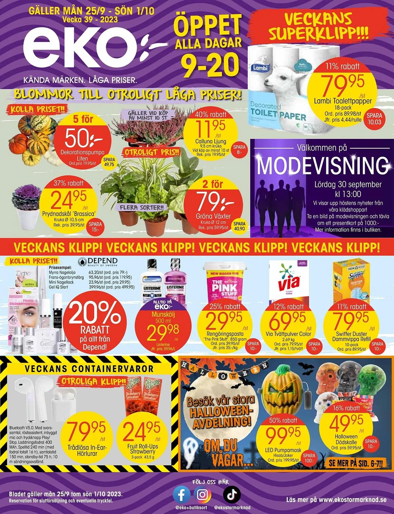 EKO reklamblad från 25 september till 1 oktober 2023 - Reklamblad sidor 1