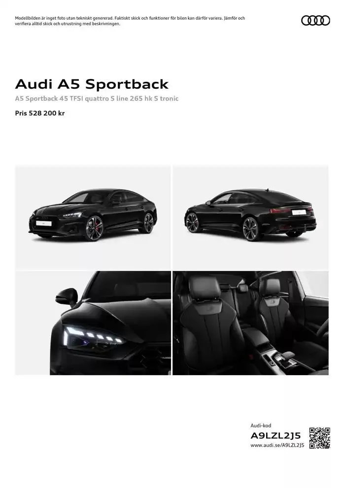 Audi A5 Sportback från 4 november till 4 november 2025 - Reklamblad sidor 1