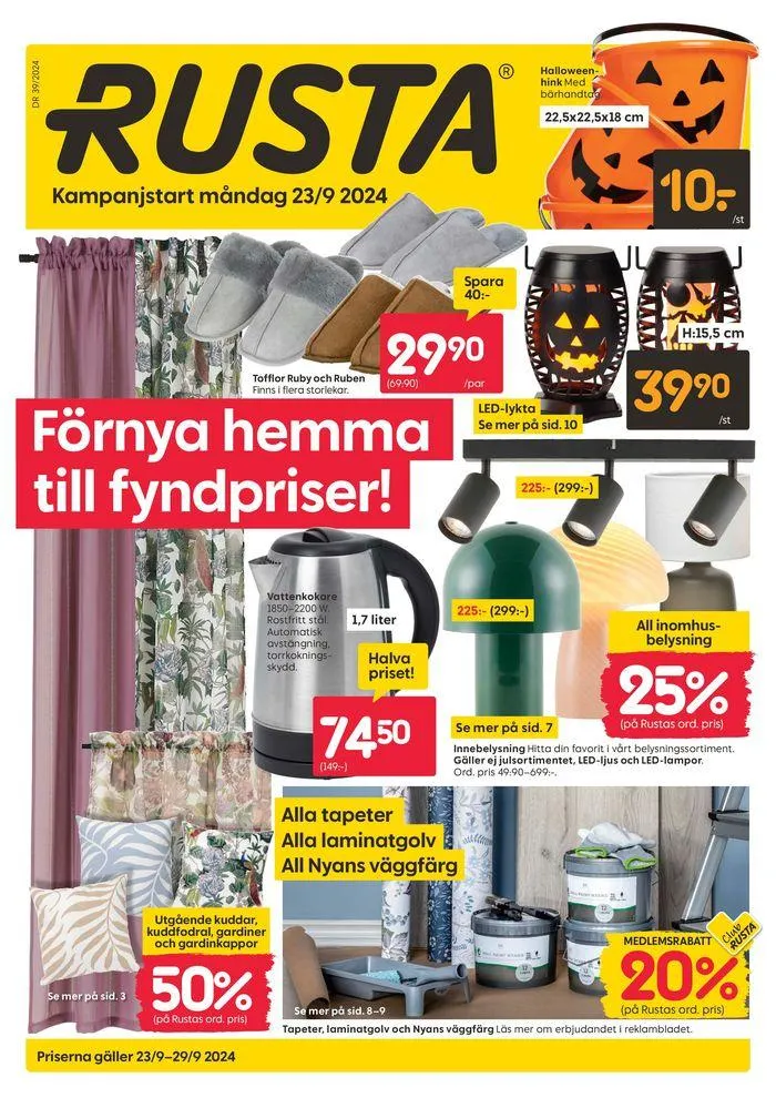 Rusta reklambad från 23 september till 7 oktober 2024 - Reklamblad sidor 1