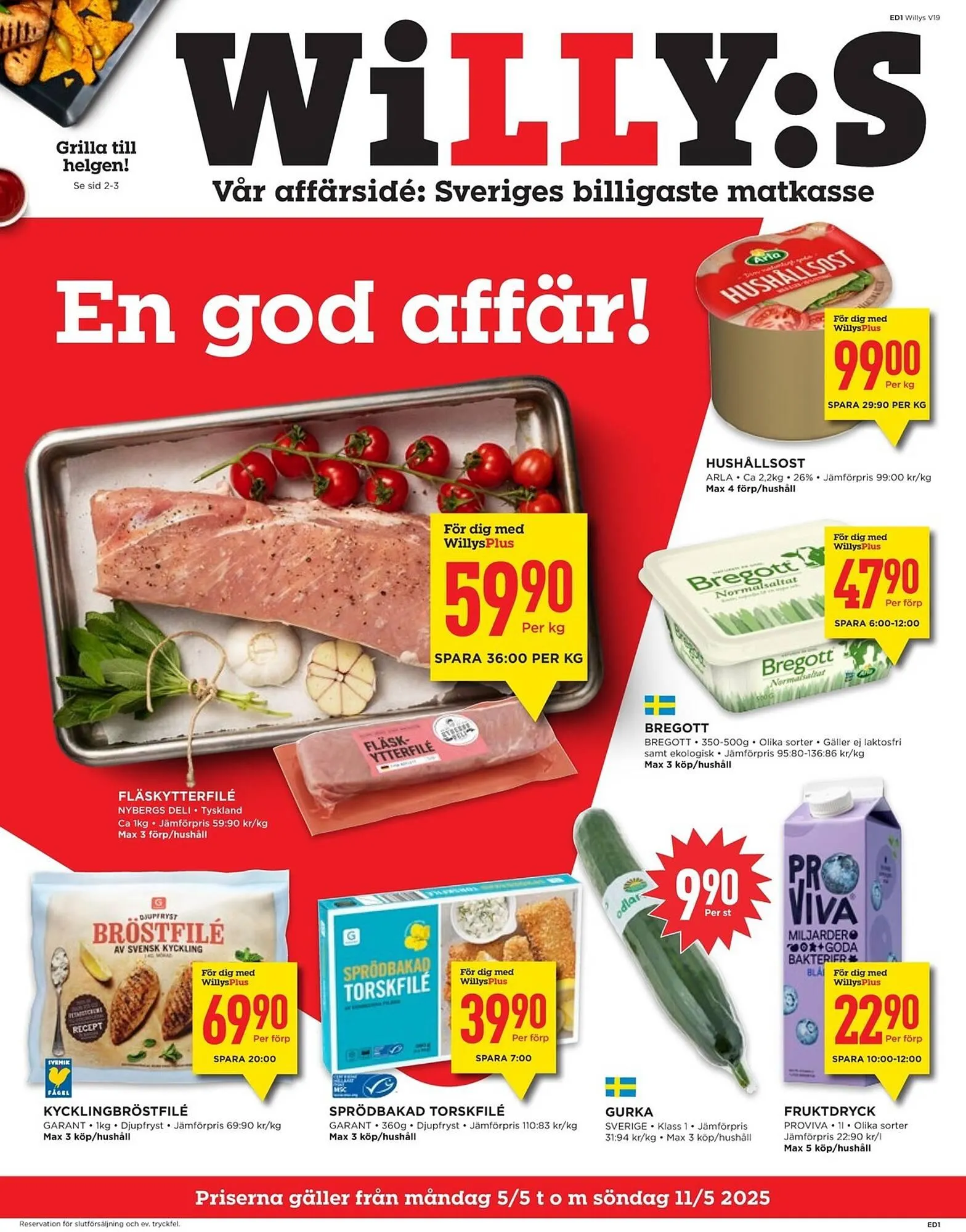 Willys reklamblad från 5 maj till 11 maj 2025 - Reklamblad sidor 1
