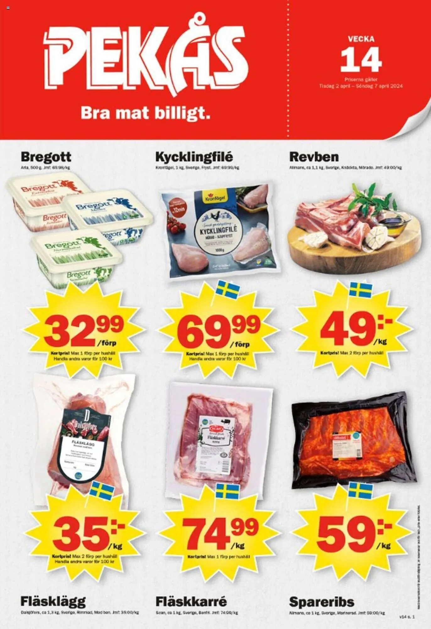 Pekås reklamblad från 2 april till 7 april 2024 - Reklamblad sidor 1
