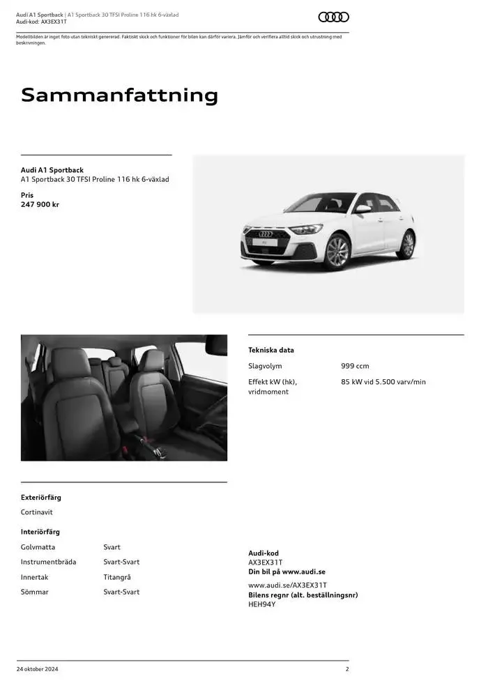 Audi A1 Sportback från 24 oktober till 24 oktober 2025 - Reklamblad sidor 2