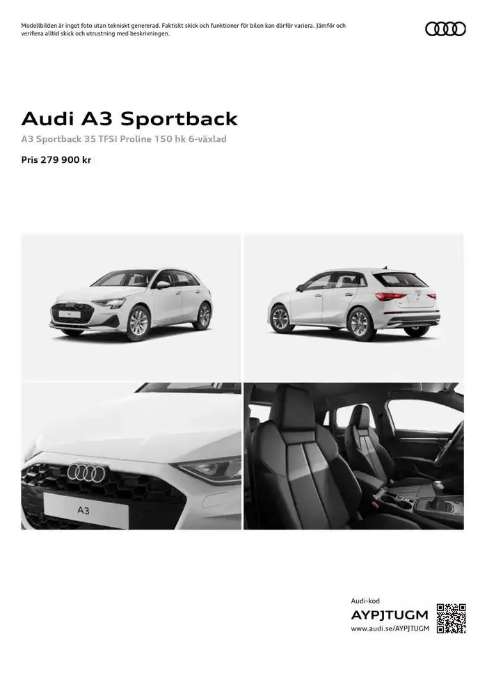Audi A3 Sportback från 2 december till 2 december 2025 - Reklamblad sidor 1