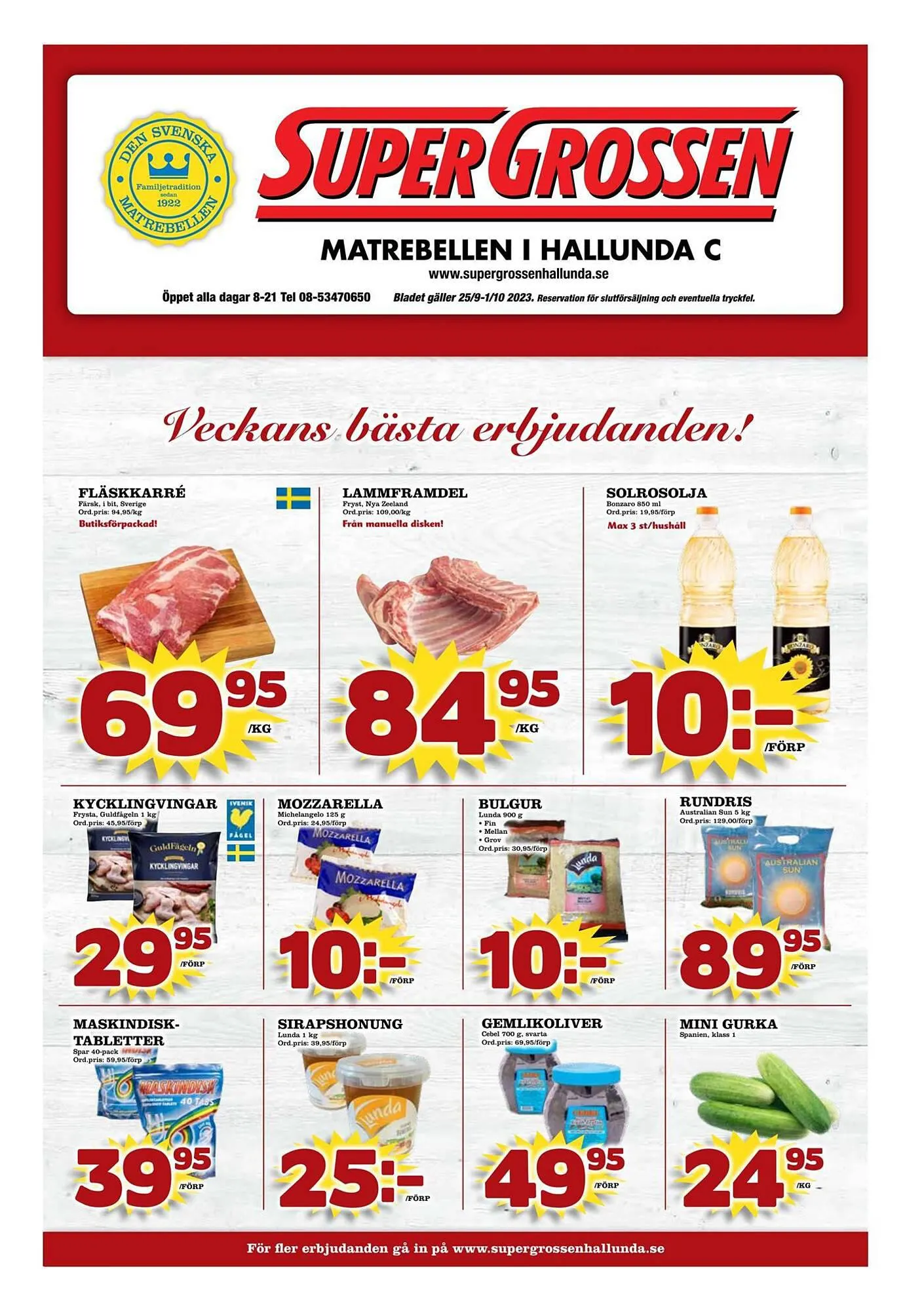 Supergrossen reklamblad från 24 september till 1 oktober 2023 - Reklamblad sidor 1