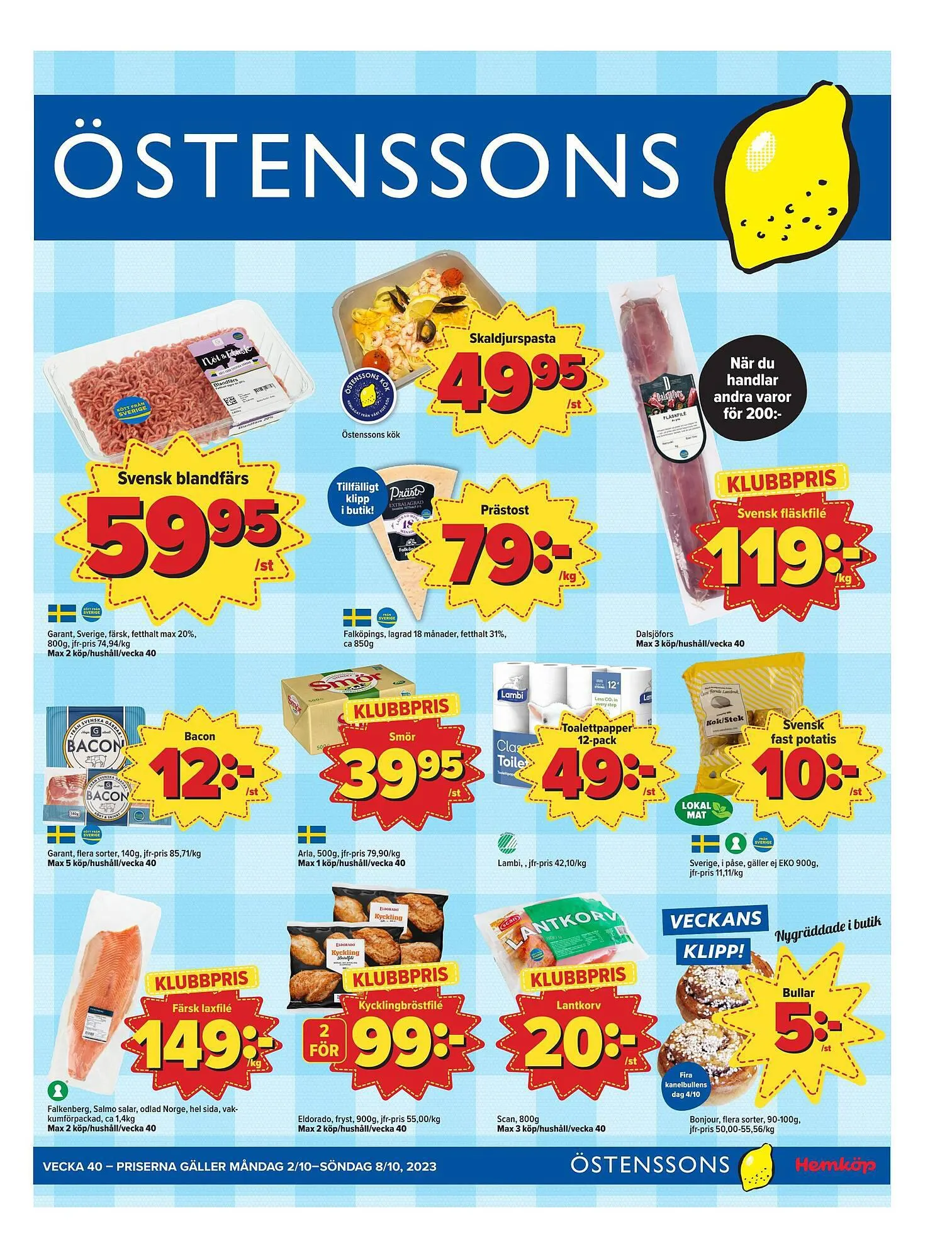 Östenssons reklamblad från 2 oktober till 8 oktober 2023 - Reklamblad sidor 1