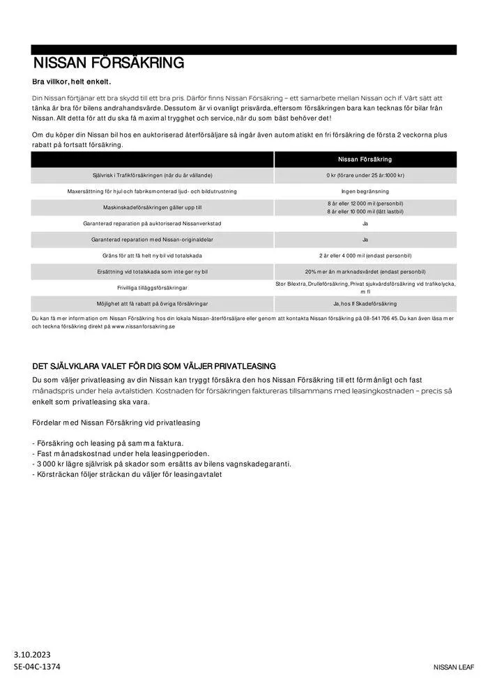 Nissan LEAF från 17 oktober till 17 oktober 2024 - Reklamblad sidor 16